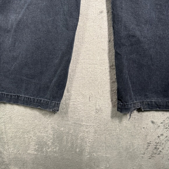 Madewell Low Slung Baggy Cargo Jeans Women 31 Washed Black Denim‎ Hemp Blend - Picture 6 of 14